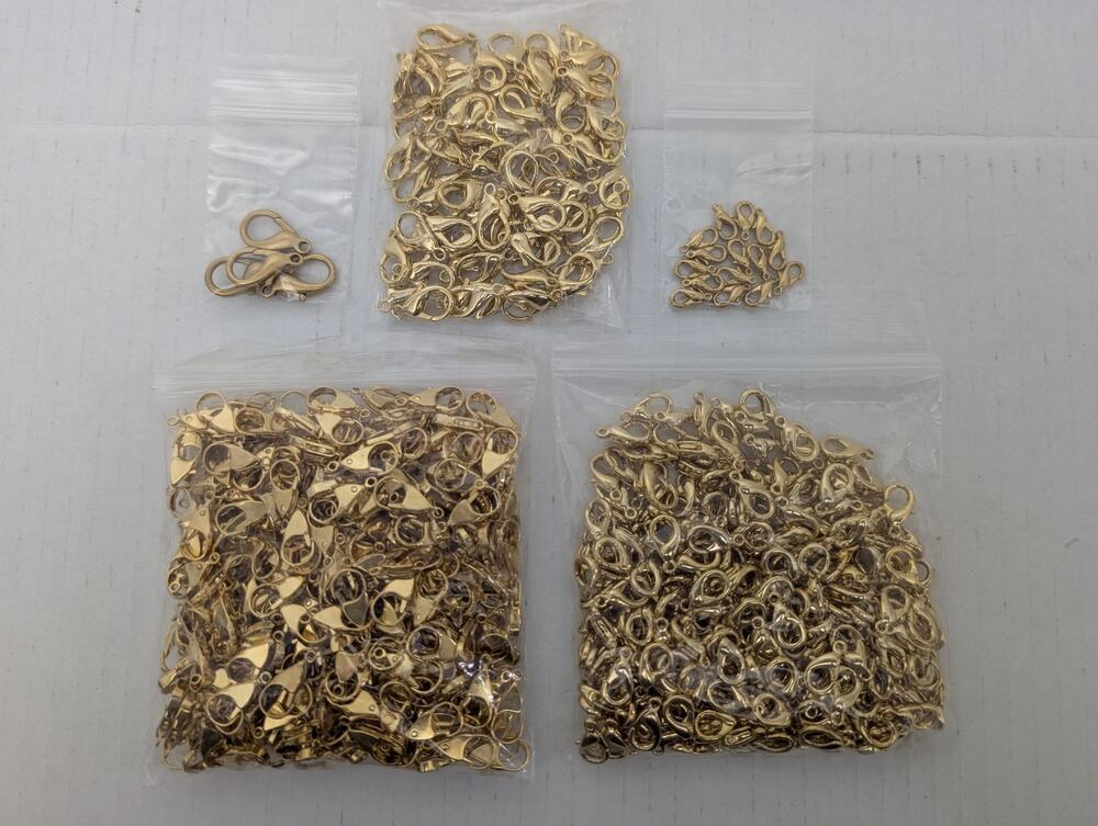 Bulk Lot Gold Tone Lobster Claw Clasps Wholesale Jewelry Making Supplies